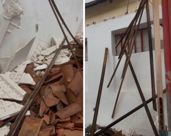 Desabamento de teto em escola recém-reformada preocupa moradores de Barão de Grajaú.(Imagem:Reprodução/Instagram)