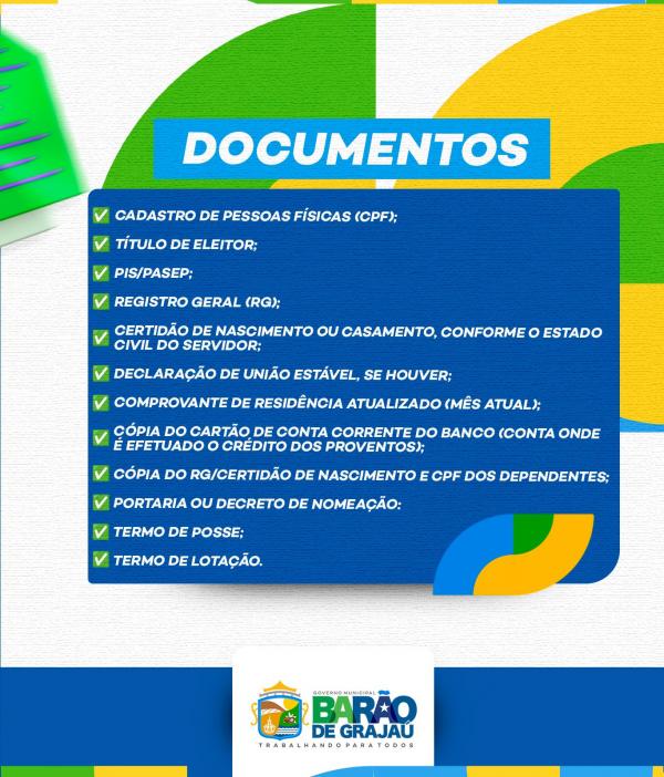 Documentos necessários(Imagem:Divulgação/Instagram)