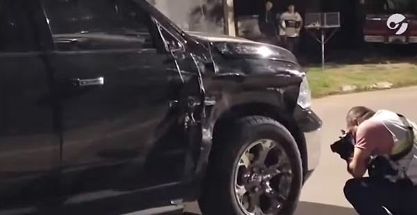 Detalhe do carro de Rodrigo Garro, do Corinthians, após acidente na Argentina.(Imagem:Reprodução)