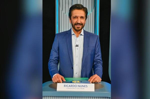 Ricardo Nunes no debate da TV Globo(Imagem:Divulgação/TV Globo)