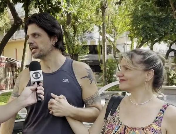 Marcus Menna, ex-vocalista da banda LS Jack, dá entrevista no Mais Você.(Imagem:Globo)