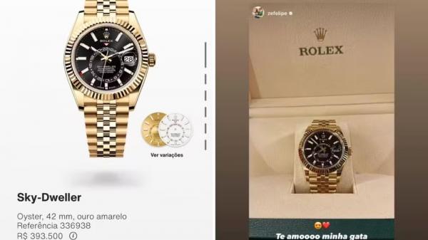 O rolex escolhido por Virginia para presentear o marido, Zé Felipe.(Imagem:Reprodução/Instagram)