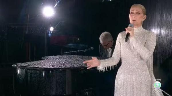 Celine Dion se apresenta na abertura dos Jogos Olímpicos 2024.(Imagem:Reprodução)