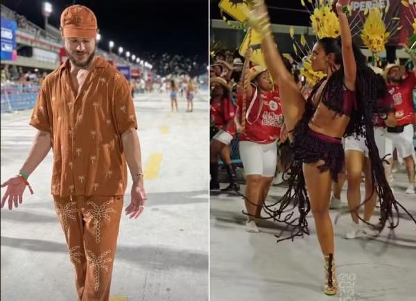 José Loreto e Alane Dias na Sapucaí.(Imagem: riocarnval/ rep/ instagram)