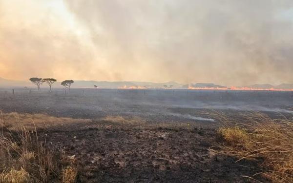 Incêndio no Parque Nacional da Chapada dos Veadeiros, em Goiás.(Imagem:Divulgação / PNCV)