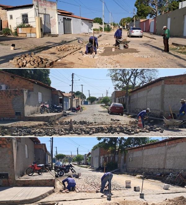 Prefeitura de Floriano realiza tapa-buracos em 12 bairros durante o mês de agosto.(Imagem:Divulgação)