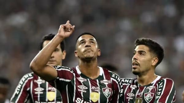 Kauã Elias comemora gol do Fluminense contra o São Paulo.(Imagem:André Durão)