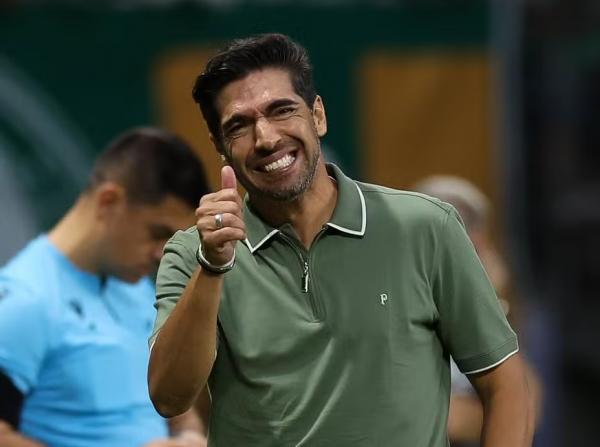 Abel Ferreira durante Palmeiras x Criciúma.(Imagem:Cesar Greco)