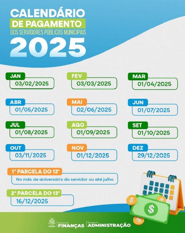 Confira a tabela de pagamento dos servidores municipais de Floriano para 2025.(Imagem:Reprodução/Instagram)