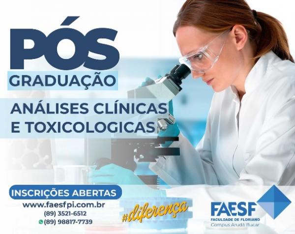 FAESF oferece curso de Pós-Graduação em Análises Clínicas e Toxicológicas.(Imagem:FAESF)