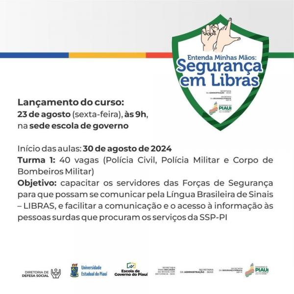 A iniciativa tem como objetivo capacitar os servidores das Forças de Segurança e garantir um atendimento mais inclusivo e acessível para pessoas surdas.(Imagem:Divulgação)