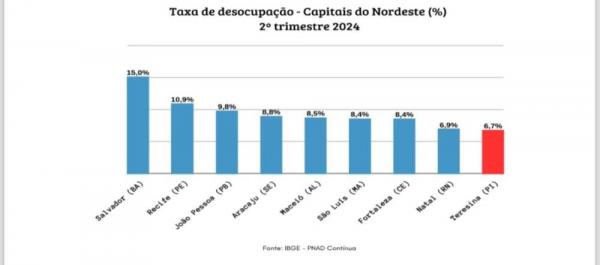 Taxa de desocupação no Piauí atinge menor patamar dos últimos 10 anos, aponta IBGE.(Imagem:Divulgação)