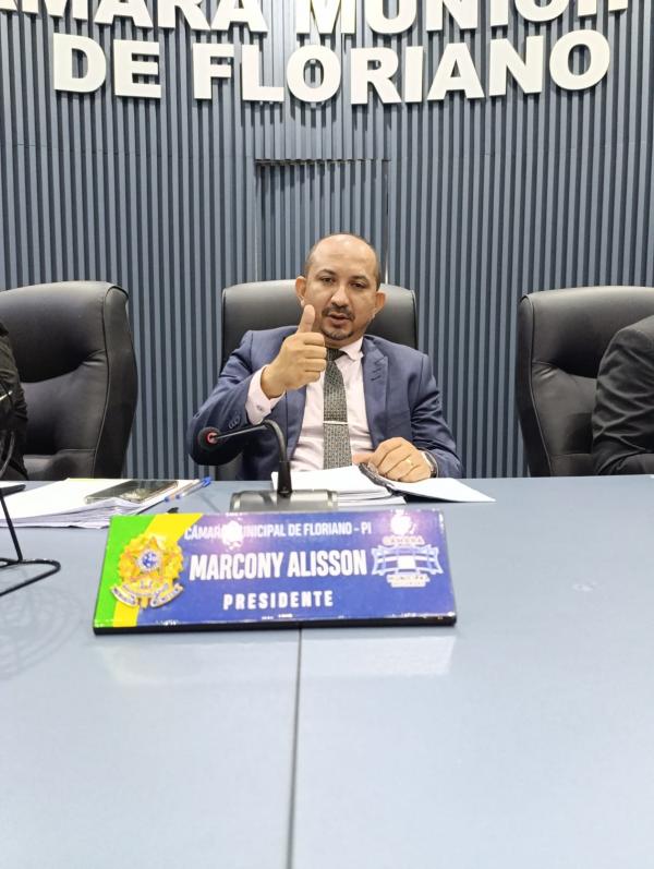 Vereador Marcony Alisson, presidente da Câmara Municipal de Floriano.(Imagem:FlorianoNews)