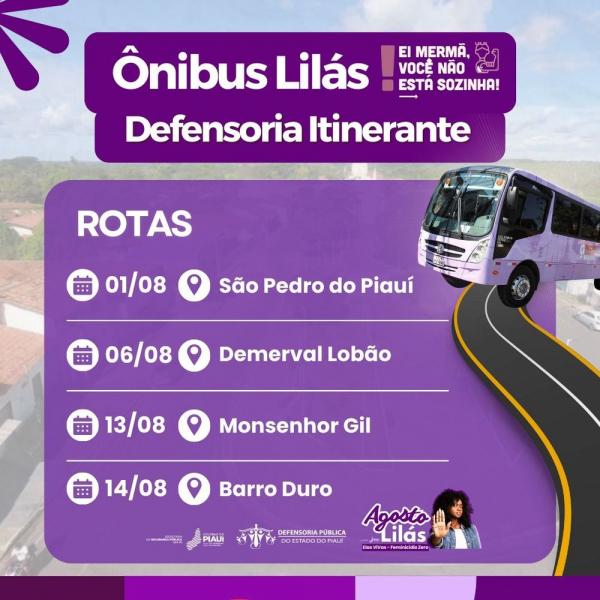 Programação do Ônibus Lilás (Imagem:Divulgação)