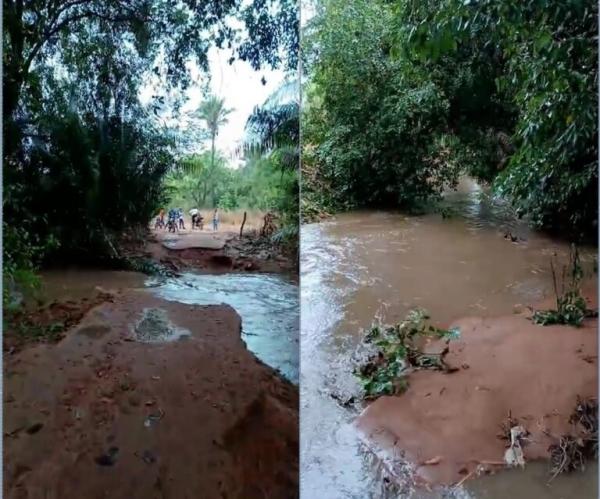 Moradores de São Pedro do Piauí ficam ilhados após ponte cair.(Imagem:Reprodução/TV Clube)