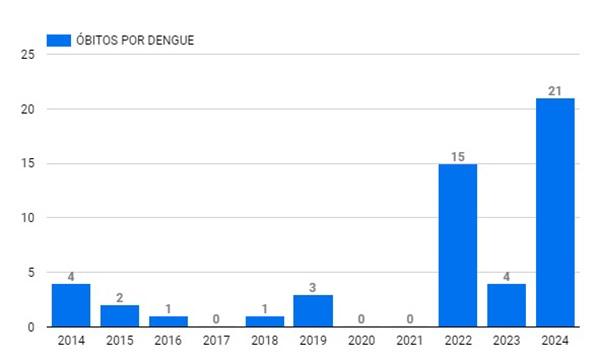 Óbitos por dengue(Imagem:Sesapi )