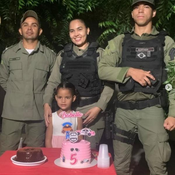 Patrulha Maria da Penha celebra aniversário surpresa de admiradora mirim em Floriano.(Imagem:Reprodução/Instagram)