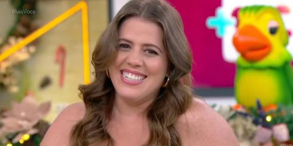 Tati Machado revela que está grávida no Mais Você.(Imagem:Globo)