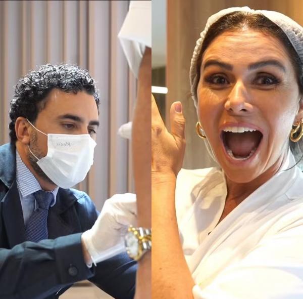 Giovanna Antonelli faz tratamento para celulite.(Imagem:Divulgação Clínica Leger e Reprodução/Instagram)