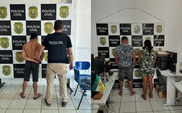 Tio, padrasto e mãe de adolescente de 13 anos são presos pelo crime de estupro de vulnerável.(Imagem:Polícia Civil do Piauí)