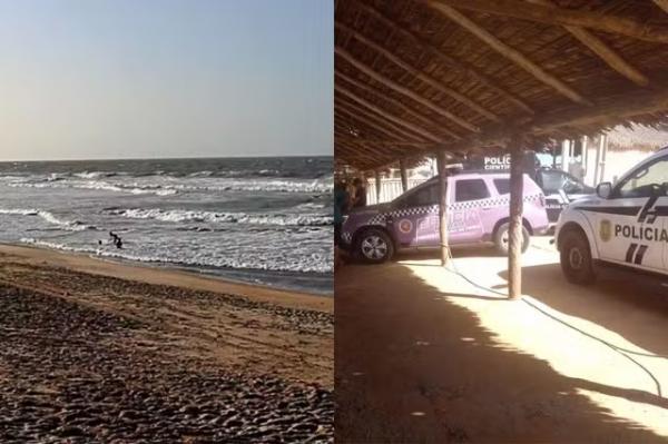 Dois homens morrem afogados na Praia do Arrombado, no litoral do Piauí.(Imagem:Kairo Amaral/TV Clube/Reprodução)