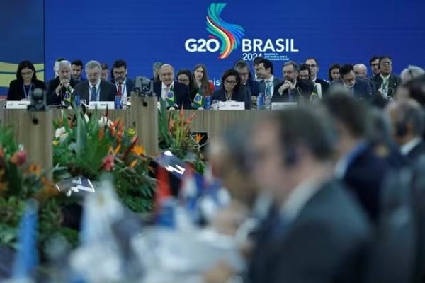 Vice-presidente e ministro do Desenvolvimento, Indústria, Comércio e Serviços, Geraldo Alckmin, fala durante reunião ministerial de Comércio e Investimento do G20, em Brasília.(Imagem:Adriano Machado/Reuters)