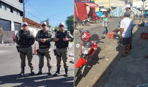  Equipe de Trânsito do 3º BPM atua na fiscalização e orientação do estacionamento em Floriano.(Imagem:Reprodução/Instagram)