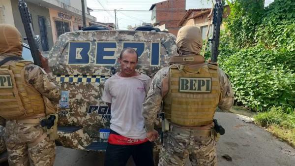 Preso suspeito de matar menina de 7 anos e avós dentro de casa na zona rural de Teresina.(Imagem:Polícia Militar)