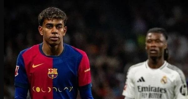 ??Lamine Yamal foi alvo de racismo e xenofobia durante goleada do Barcelona sobre o Real Madrid.(Imagem:@fcbarcelona)