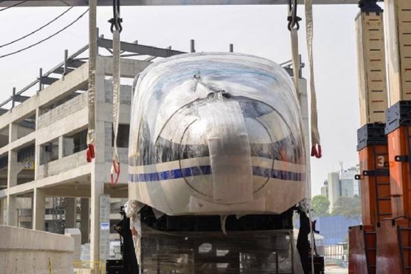 Da China para o Brasil, trem levou 40 dias para chegar a São Paulo. Vagões vão compôr Linha-17 Ouro do metrô, que fará ligação com aeroporto.(Imagem:Reprodução- Governo de SP)