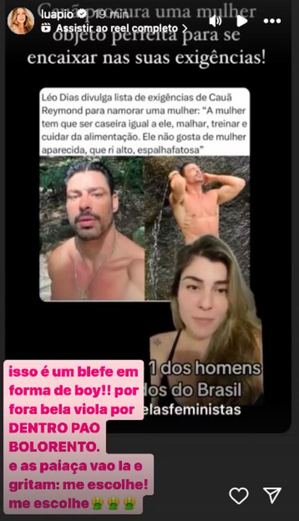 Luana dispara contra Neymar.(Imagem:Reprodução/Instagram)