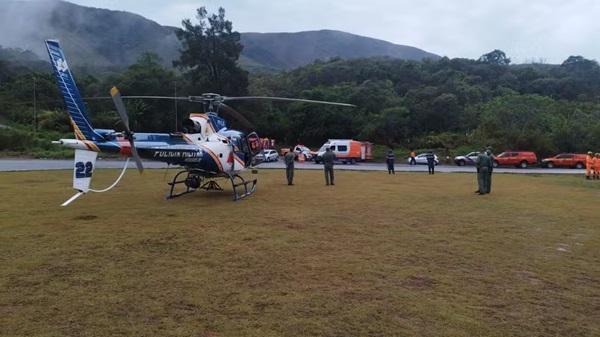 Helicóptero da Polícia Militar ajuda nas buscas(Imagem:Arquivo pessoal/Leidiana de Fatima)