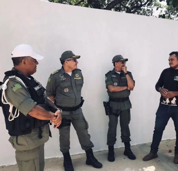 Comandantes do 3º BPM e CPCE realizam visita técnica ao Distrito Amolar para reforçar a segurança na região.(Imagem:Reprodução/Instagram)