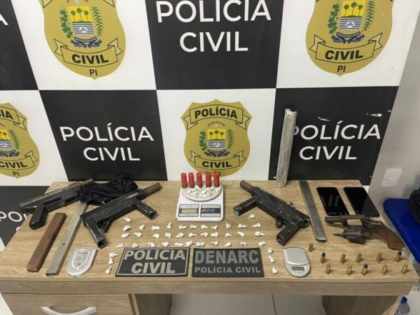 11 pessoas são presas em Luis Correia por tráfico de drogas e posse ilegal de armas.(Imagem:Polícia Civil)