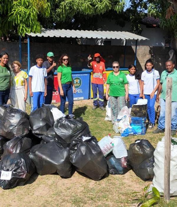 Floriano recolhe mais de 300 quilos de materiais recicláveis em ecopontos de Escolas Municipais.(Imagem:Divulgação)