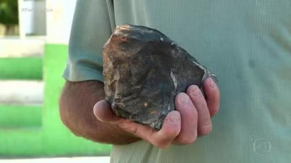 meteorito que caiu no sertão pernambucano.(Imagem:Reprodução/TV Globo)