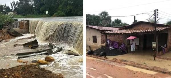 Casas desabam e rodovia fica parcialmente destruída após forte chuva em Guadalupe (Imagem:Reprodução)