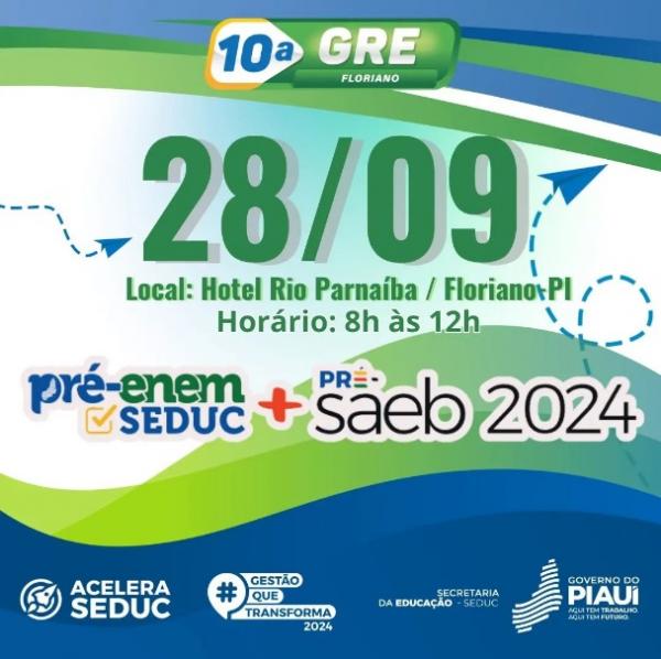 10ª GRE promove Mega Revisão do Pré-Enem e formação do Alfabetiza Piauí em Floriano.(Imagem:Reprodução/Instagram)