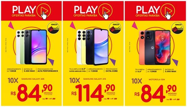 Armazém Paraíba oferece ofertas em celulares com parcelas que cabem no seu bolso.(Imagem:Divulgação)