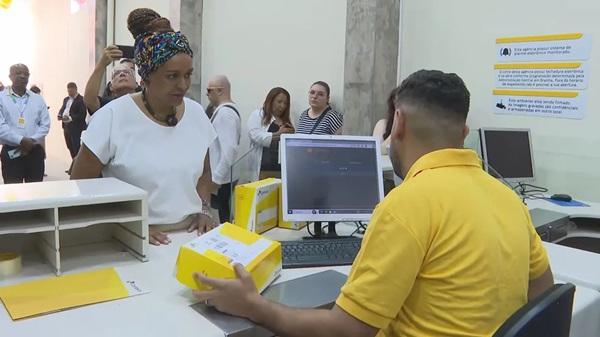 Agência dos Correios na favela de Paraisópolis, Zona Sul de São Paulo.(Imagem:Reprodução/TV Globo)