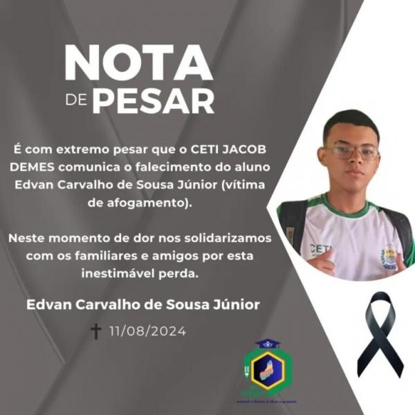 Nota de pesar (Imagem:Divulgação)