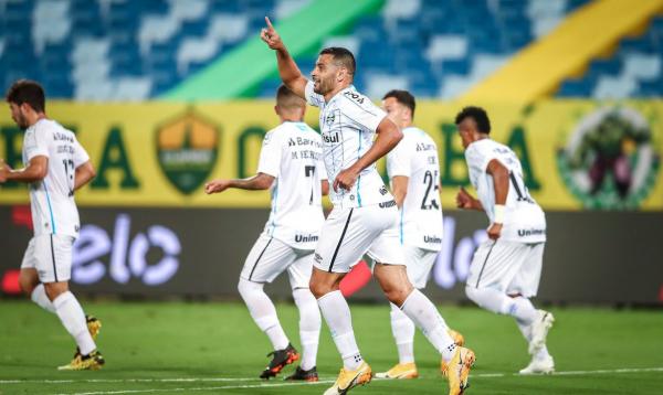 Grêmio faz 2 a 1 no Cuiabá e abre vantagem na Copa do Brasil.(Imagem:Lucas Uebel/Grêmio FBPA)