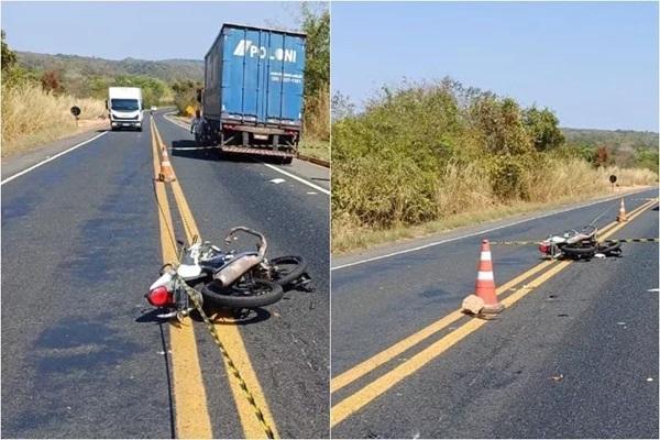 Motociclista morre em colisão frontal com carreta no interior do Piauí (Imagem:Divulgação/PRF)