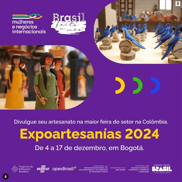 A Expoartesanias 2024 será realizada de 4 a 17 de dezembro, em Bogotá, Colômbia. As inscrições estão abertas até 23 de agosto.(Imagem:Reprodução)