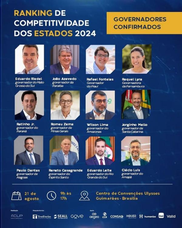 O governador vai ministrar palestra com o tema: 