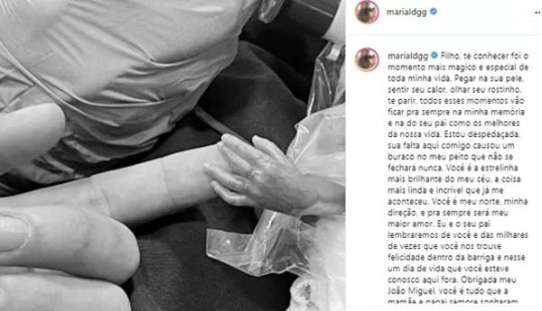 Maria Lina posta sobre o filho(Imagem:Reprodução/Instagram)