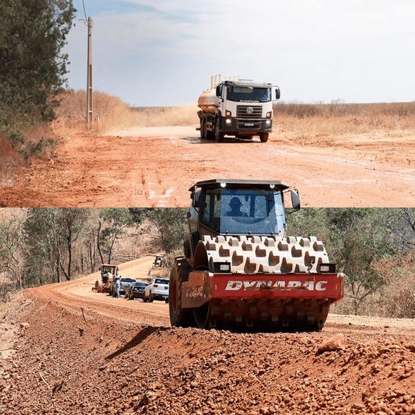 Por meio da Seinfra, estão sendo pavimentadas duas importantes rodovias estaduais, a PI-482 e a PI-353.(Imagem:Reprodução)