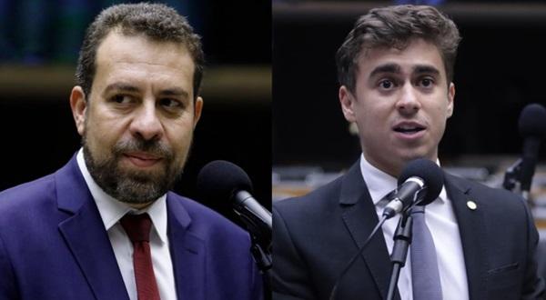 Guilherme Boulos (PSOL-SP), à direita, e Nikolas Ferreira (PL-MG), à esquerda(Imagem:Mário Agra/Câmara dos Deputados / Vinicius Loures)