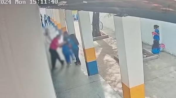 Professora empurra criança pelo pescoço em escola de Teresina; profissional foi afastada.(Imagem:Reprodução)