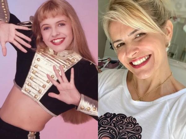 Tatiana Maranhão na época de paquita e atualmente.(Imagem:Reprodução)